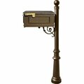 Lewiston Mailbox System with Post Fluted Base & Ball Finial, Bronze LM-804-LPST-BZ
